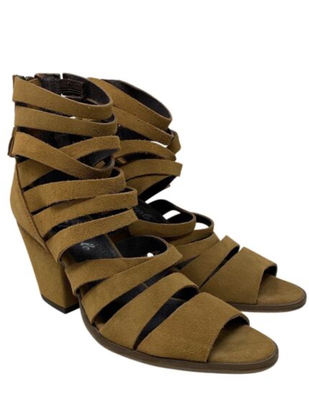 Free People leather suede brown tan cayman sandals size EU 40 US 9.5